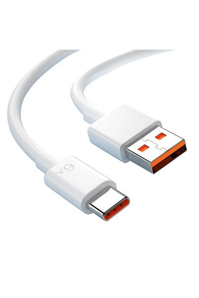 PRESTIGE CHARGE USB to USB-C Cable for Data and Fast Charging 6A, SuperCharge 66W for Huawei/Honor, 2m, White