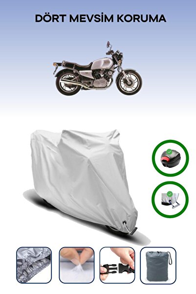 Breen Gray Rear Bag and Lock Compatible Yamaha Xv1000 Compatible Motorcycle T...