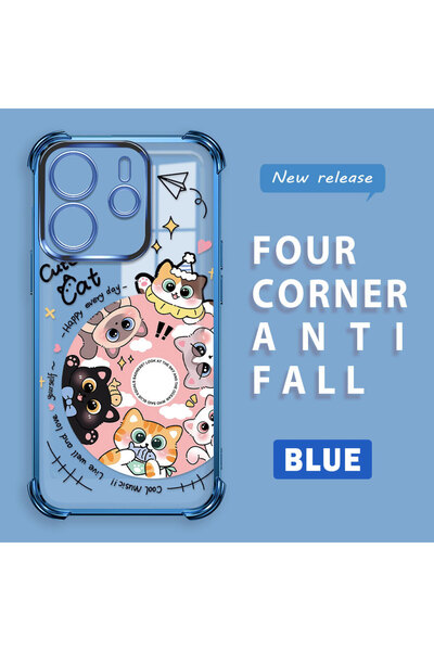 ucuc جراب هاتف شفاف من السيليكون متوافق مع هاتف Xiaomi Redmi Note 14 4G بتصمي...