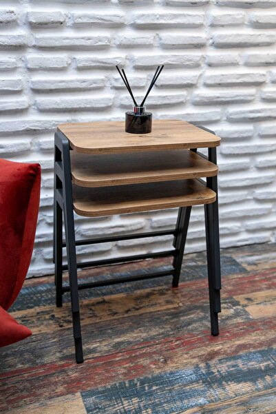 Arpelia Nil Üçlü Zigon Sehpa 45X35X50 CM