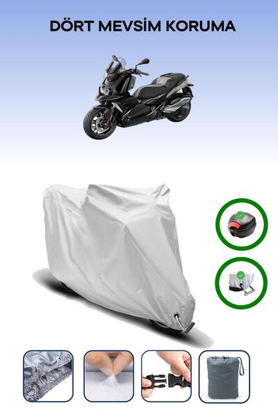 Breen حقيبة خلفية رمادية اللون ومتوافقة مع غطاء المحرك المتوافق مع BMW C 400 X