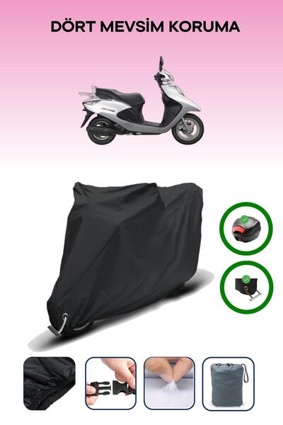 Breen Black Rear Bag and Lock Compatible Honda Spacy 110 Compatible Engine Tarpaulin