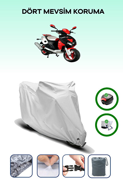 Breen حقيبة خلفية رمادية اللون ومتوافقة مع قماش المحرك المتوافق مع Mondial 150 RF