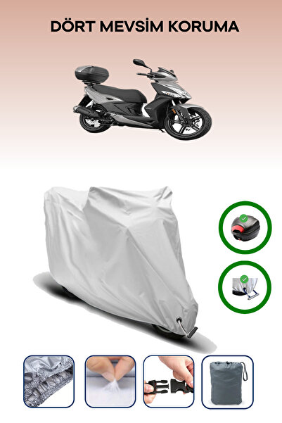 Breen حقيبة خلفية رمادية اللون ومتوافقة مع قفل Kymco Agility 16+ 125i متوافقة مع قماش المحرك