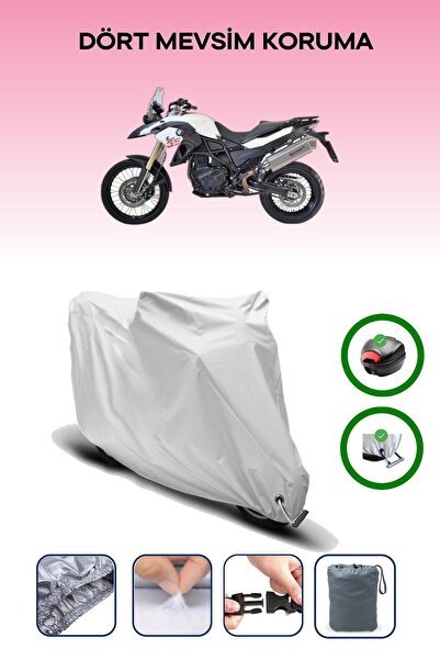 Breen حقيبة خلفية رمادية اللون ومتوافقة مع غطاء المحرك المتوافق مع BMW F 800 GS