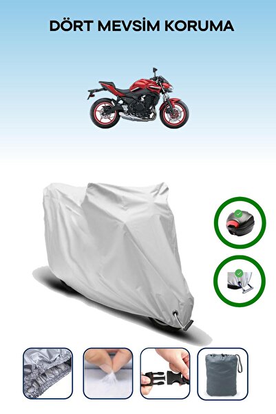 Breen حقيبة خلفية رمادية اللون ومتوافقة مع قماش المحرك المتوافق مع كاواساكي Z 650