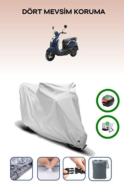 Breen Gray Rear Bag and Lock Compatible Sym Mio 100 Compatible Motorcycle Tar...