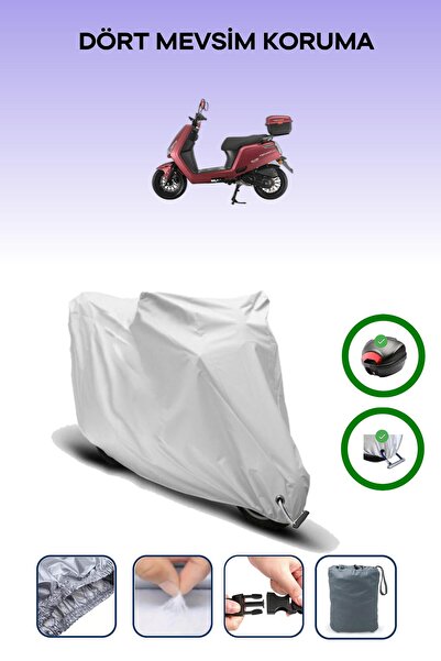 Breen حقيبة خلفية رمادية اللون وقماش محرك متوافق مع قفل Falcon Techno 50 EFI