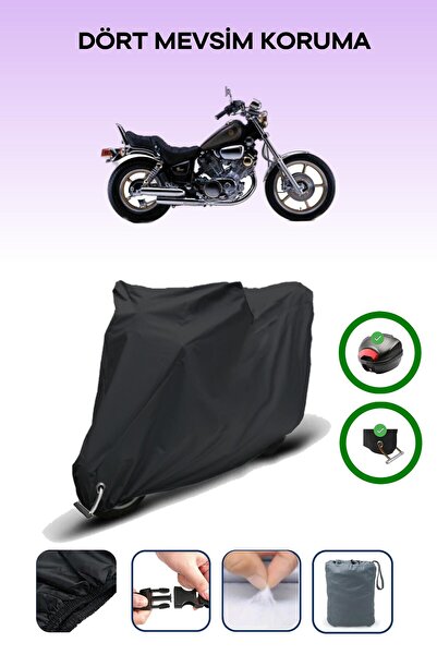 Breen Black Tail Bag and Lock Compatible Yamaha Virago Xv 750 Compatible Moto...