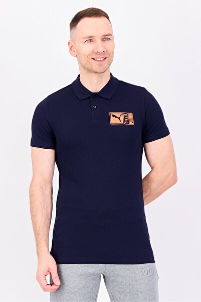 Puma Men Sportswear Fit Short Sleeve Outdoor Polo Shirt, Navy