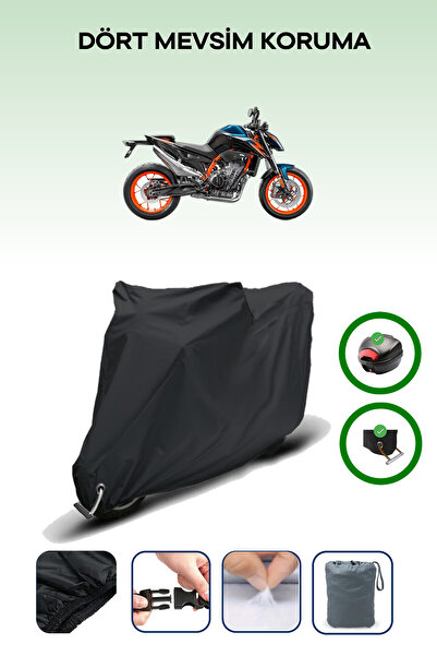 Breen Black Rear Bag and Lock Compatible Ktm 890 Duke Compatible Motorcycle T...