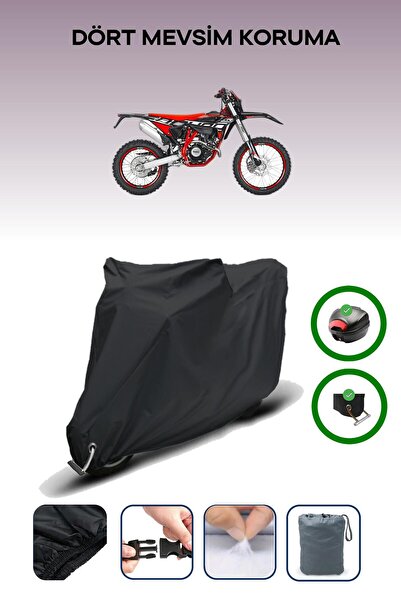 Breen حقيبة خلفية سوداء وقفل متوافقان مع غطاء المحرك المتوافق مع Beta RR 4T 125 Enduro