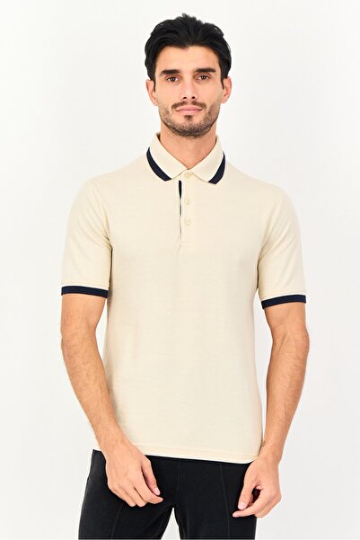 Puma Men Sportswear Fit Short Sleeve Essential Pique Tipping Polo Shirt, Beige