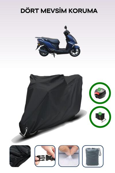 Breen حقيبة خلفية سوداء وقماش محرك متوافق مع Apachi Joy 125