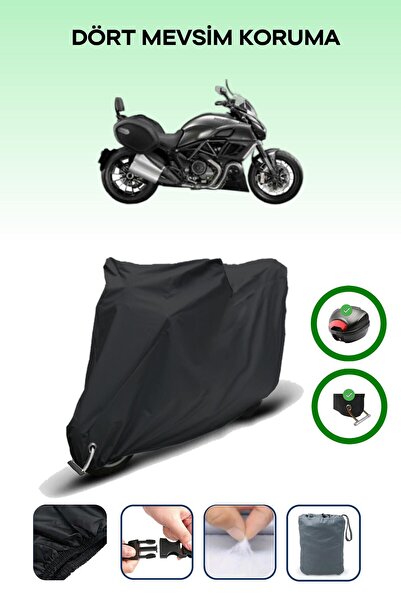 Breen حقيبة خلفية سوداء وقماش محرك متوافق مع دوكاتي ديافيل سترادا