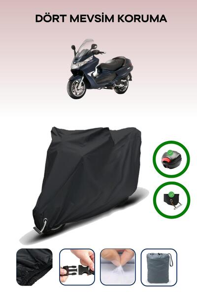 Breen Black Rear Bag and Lock Compatible Piaggio X8 400 Ie Compatible Motorcycle Tarpaulin