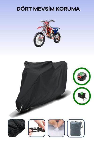 Breen حقيبة خلفية سوداء وقفل متوافقان مع KTM 250 EXC-F Six Days، غطاء محرك متوافق