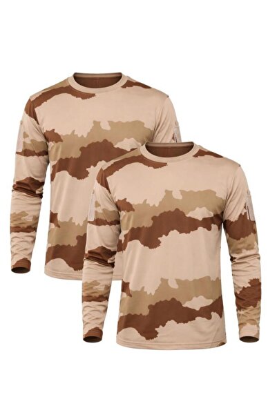 SINGLE SWORD Set of 2 Unisex Camouflage Pattern Long Sleeve 100% Cotton Camping · Military · Sports · Casual T-Shirts