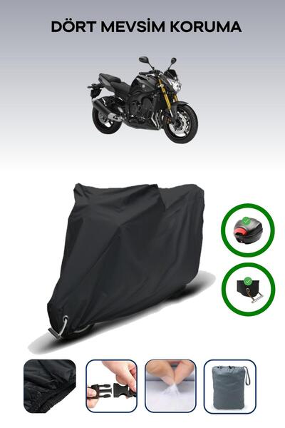 Breen Black Rear Bag and Lock Compatible Yamaha Fz8 Compatible Motorcycle Tarpaulin