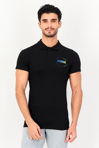 Puma Men Slim Fit Short Sleeve Outdoor Polo Shirt, Black