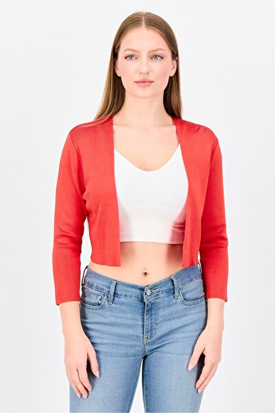 Phase Eight Women Split Neck Long Sleeves Plain Cardigans, Red