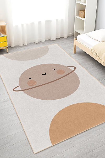 Realhomes Sade Hayalperest Dünya Desenli Yıkanabilir Dikdörtgen Çocuk Odası H...