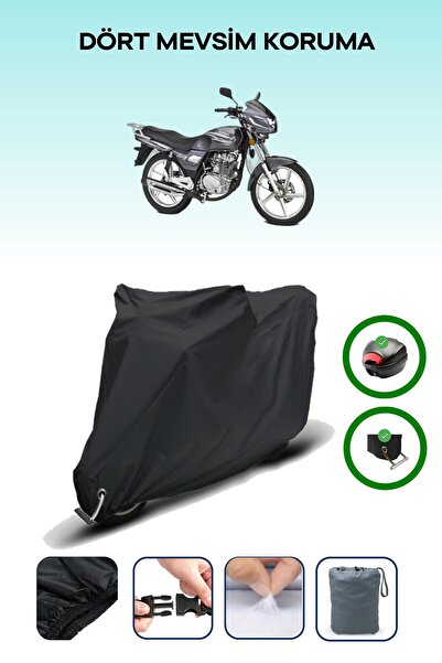 Breen Black Rear Bag and Lock Compatible Kanuni Windys 150 Lx Compatible Motorcycle Tarpaulin