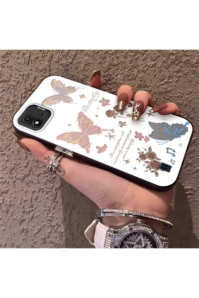 Hontinga حافظة هاتف متوافقة مع هاتف Realme C20/C20A، حافظة على شكل فراشة مضاد...