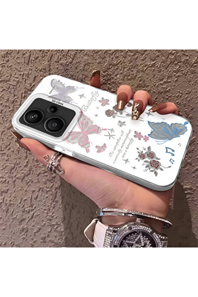 Hontinga Xiaomi Redmi Note 13 Pro Plus+ 5G Uyumlu Telefon Kılıfı Kelebek Kame...