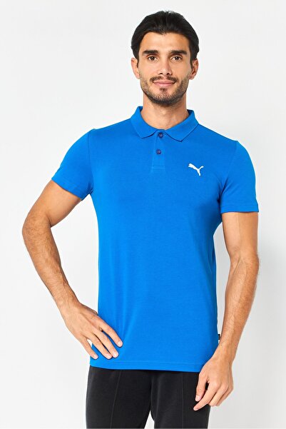 Puma Men Slim Fit Short Sleeve Embroidered Logo Outdoor Polo Shirt, Blue