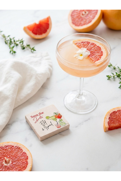 arslart Save the Date Yazılı Kişiye Özel Doğal Taş Magnet, Düğün Nişan Nikah ...