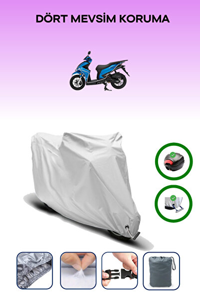 Breen حقيبة خلفية رمادية وقفل متوافقان مع قماش المحرك المتوافق مع كانوني ريسا 125