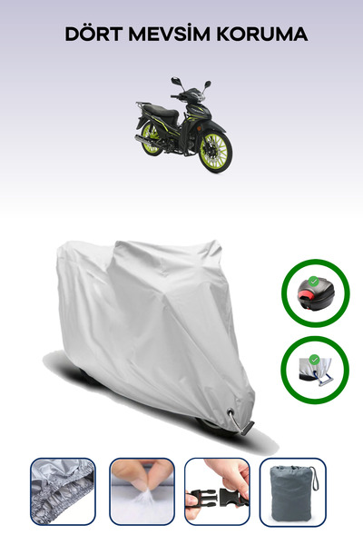 Breen حقيبة خلفية رمادية اللون ومتوافقة مع قماش المحرك المتوافق مع RKS Sniper 50 Pro