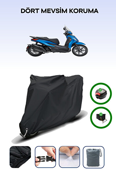 Breen Black Rear Bag and Lock Compatible Piaggio Beverly S 400 Compatible Mot...