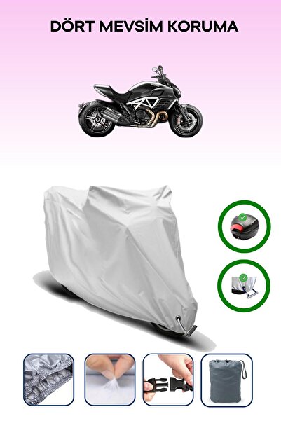 Breen حقيبة خلفية رمادية اللون ومتوافقة مع قماش المحرك المتوافق مع طراز Ducati Diavel AMG Special Edition