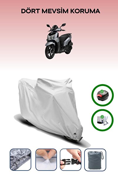 Breen Gray Rear Bag and Lock Compatible Sym Hd2 200I Compatible Motorcycle Ta...