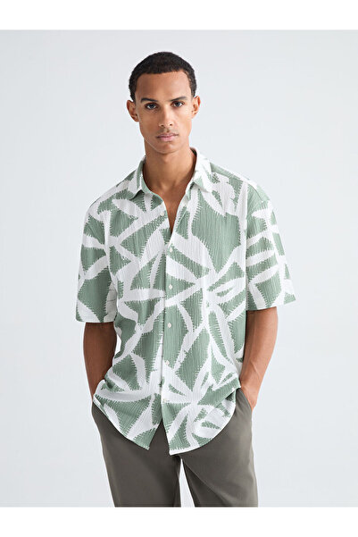 LC Waikiki Green Regular Fit Patterned Men's Shirt