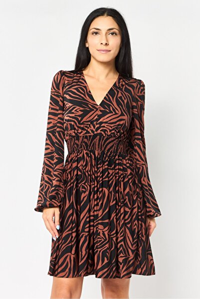 PİNKO فستان نسائي بنقشة جلد الحمار الوحشي، متعدد الألوان