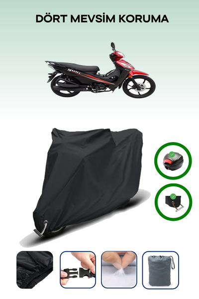 Breen Black Rear Bag and Lock Compatible Yuki Attact 100 Compatible Motorcycl...