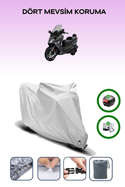 Breen حقيبة خلفية رمادية اللون ومتوافقة مع قماش المحرك المتوافق مع SYM Joymax 250i