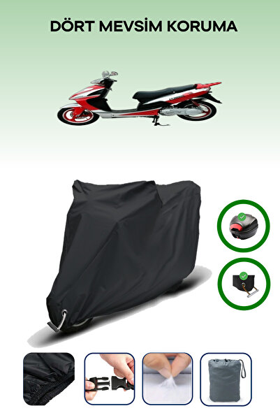 Breen Black Rear Bag and Lock Compatible Mondial 150 Hs Compatible Motorcycle...
