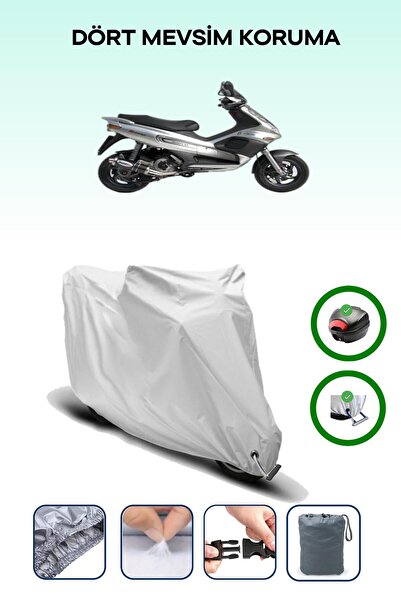 Breen حقيبة خلفية رمادية اللون ومتوافقة مع قماش المحرك المتوافق مع Piaggio Runner 180