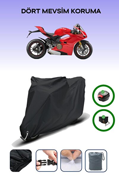 Breen Black Rear Bag and Lock Compatible Ducati Panigale V4 S Compatible Moto...
