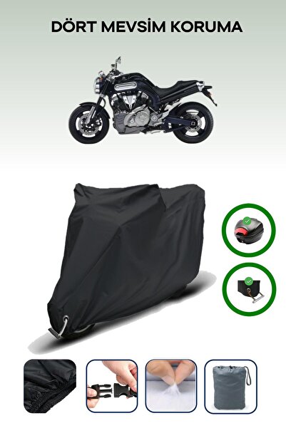 Breen حقيبة خلفية سوداء وقماش محرك متوافق مع ياماها MT-01