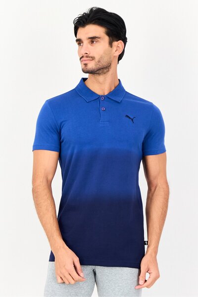 Puma Men Slim Fit Short Sleeve Outdoor Polo Shirt, Blue