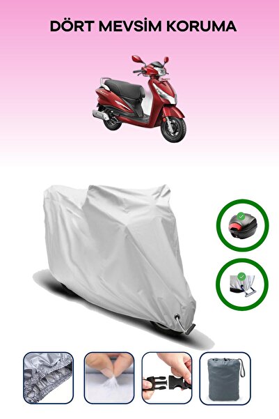 Breen حقيبة خلفية رمادية اللون ومتوافقة مع قماش المحرك المتوافق مع هيرو دويت 125