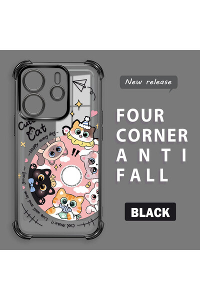 ucuc جراب هاتف شفاف من السيليكون متوافق مع هاتف Xiaomi Redmi Note 14 4G بتصمي...