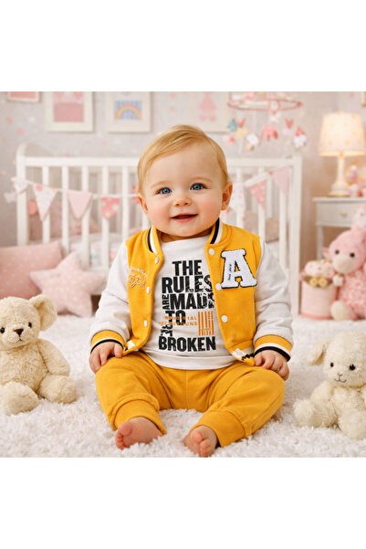 tinitins A Süzene Embroidered College Jacket Baby Set