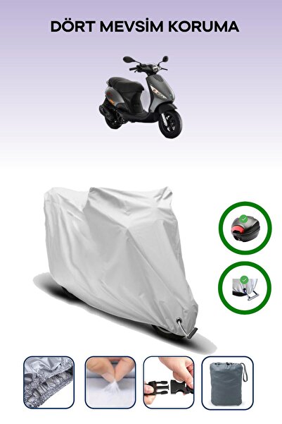 Breen حقيبة خلفية رمادية اللون ومتوافقة مع قماش المحرك المتوافق مع Piaggio Zip 50