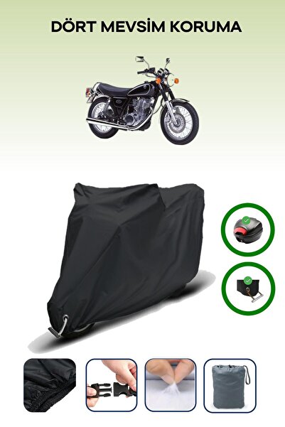 Breen حقيبة خلفية سوداء وقماش محرك متوافق مع ياماها SR125